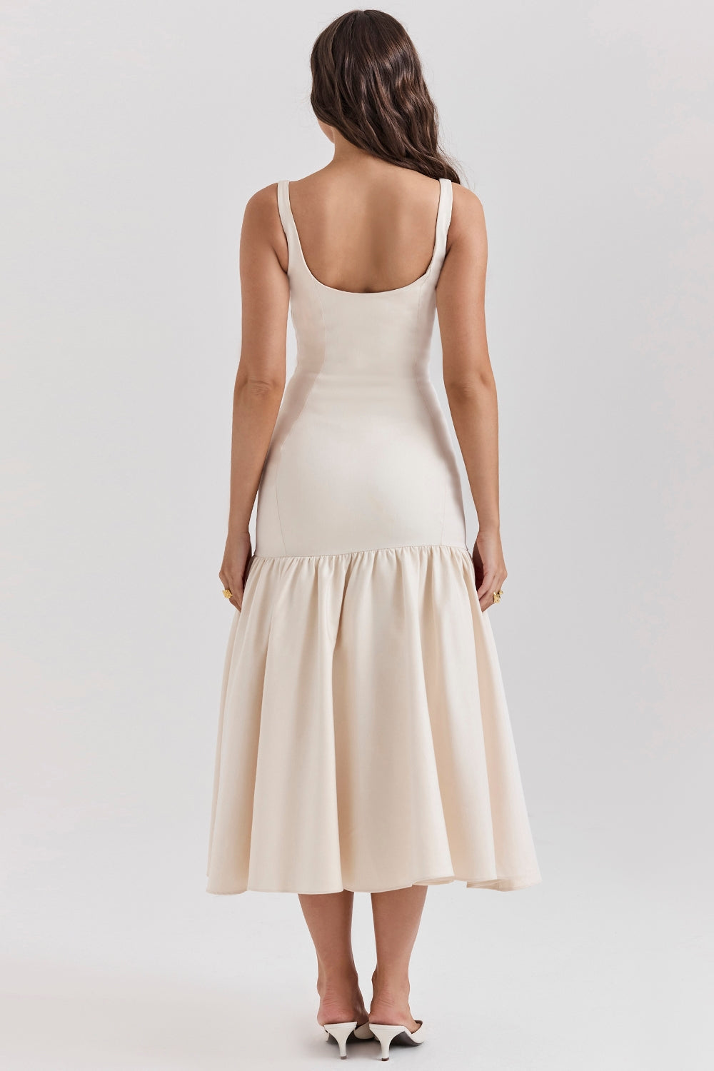 Midi-jurk met verlaagde taille