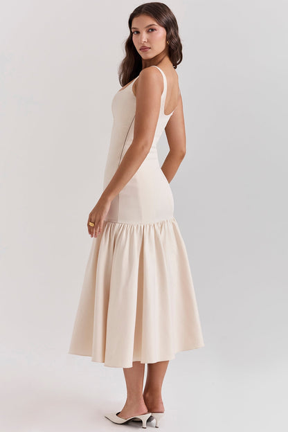 Midi-jurk met verlaagde taille