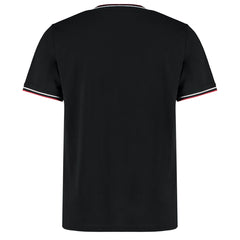 Heren Tipped T-Shirt - Zwart/Wit/Rood