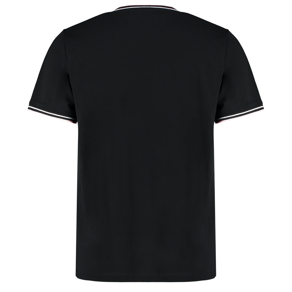 T-shirt met contrasterende bies voor heren - Zwart/Wit/Grijs