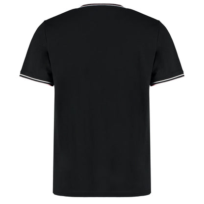 T-shirt met contrasterende bies voor heren - Zwart/Wit/Grijs