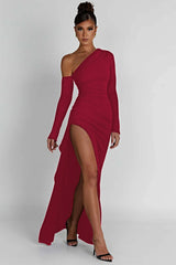 Bodycon jurk met lange mouwen en split