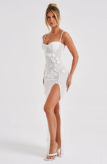Elegante maxi-jurk van doorschijnend mesh