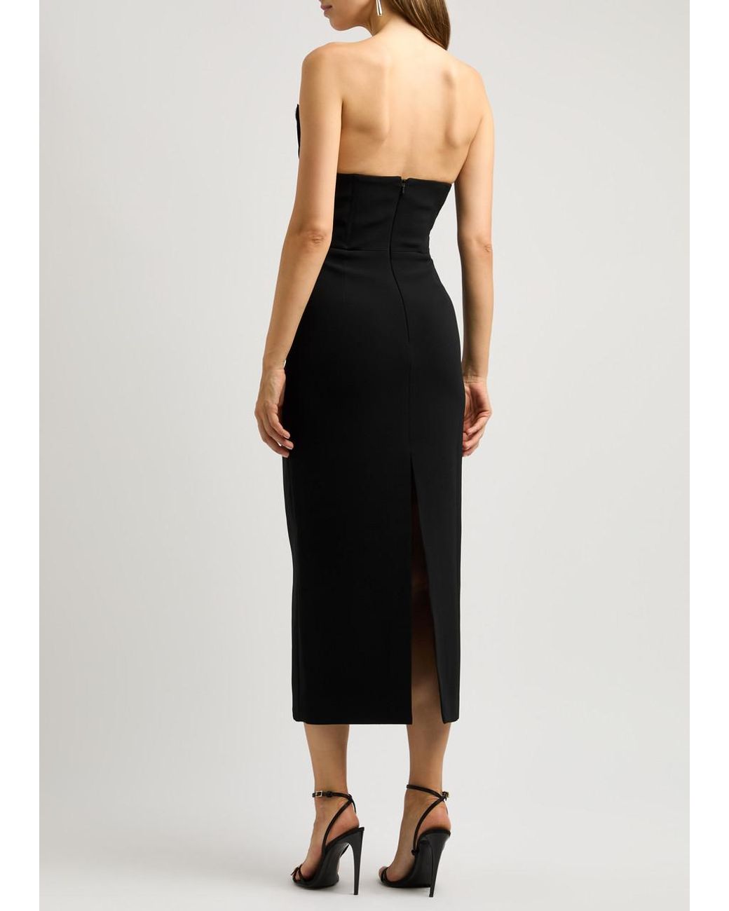 Glamoureuze strapless bodycon-jurk met diamanten