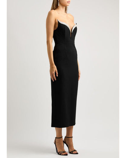 Glamoureuze strapless bodycon-jurk met diamanten