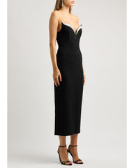 Glamoureuze strapless bodycon jurk met diamantdetails