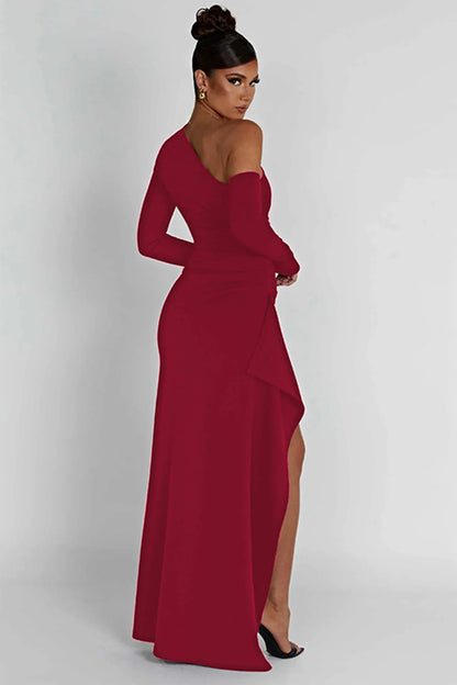 Bodycon-jurk met lange mouwen en split
