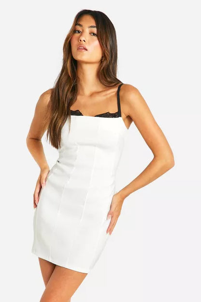 Bodycon-jurk met kanten patchwork