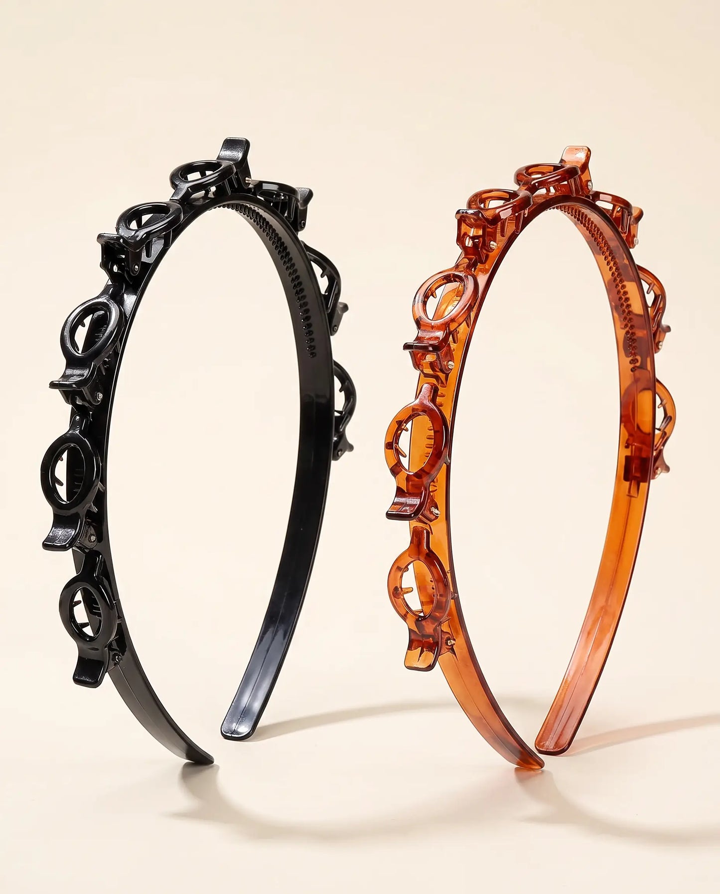PIMOVO ClipStyle tweedelige haarbandset in zwart en bruin schildpadmotief