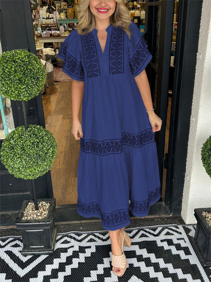 Midi-jurk met boho-uitstraling