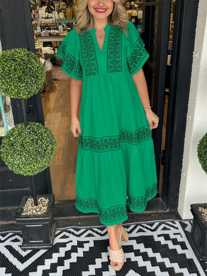 Midi-jurk met boho-uitstraling