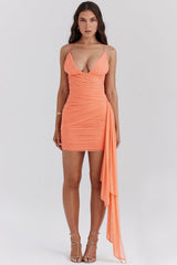 Mini jurk met open rug en mesh