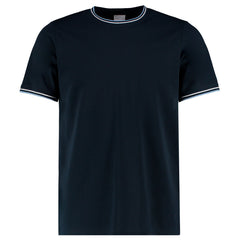 Heren Tipped T-Shirt - Marineblauw/Wit/Lichtblauw