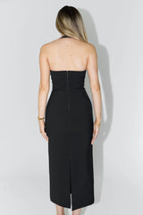 Strakke halter midi jurk
