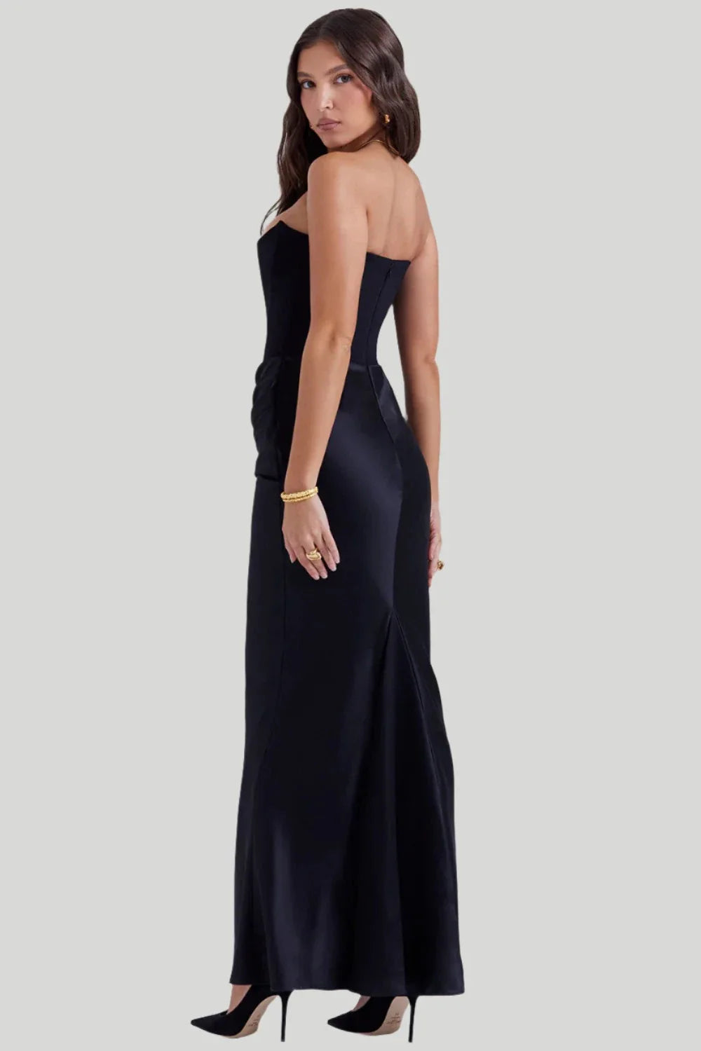 Elegante strapless maxi-jurk