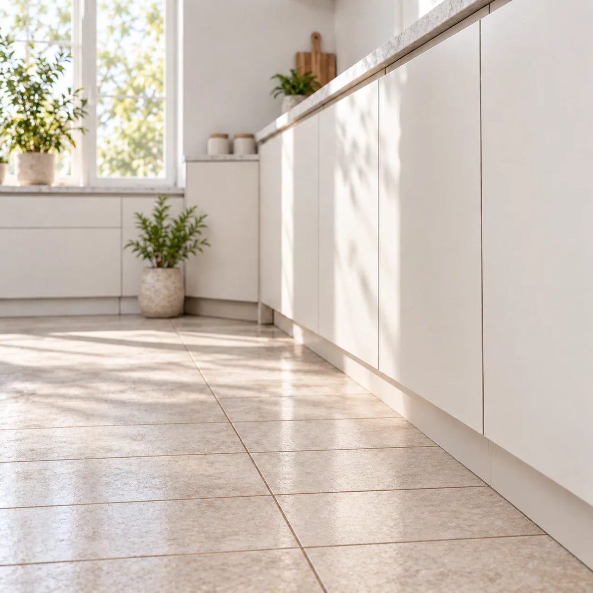 Tile and grout after realistic manual scrubbing with ScrubReach