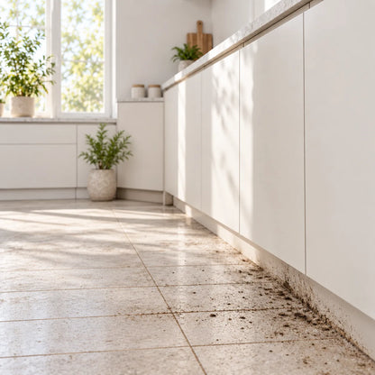 Tile and grout before manual scrubbing with ScrubReach