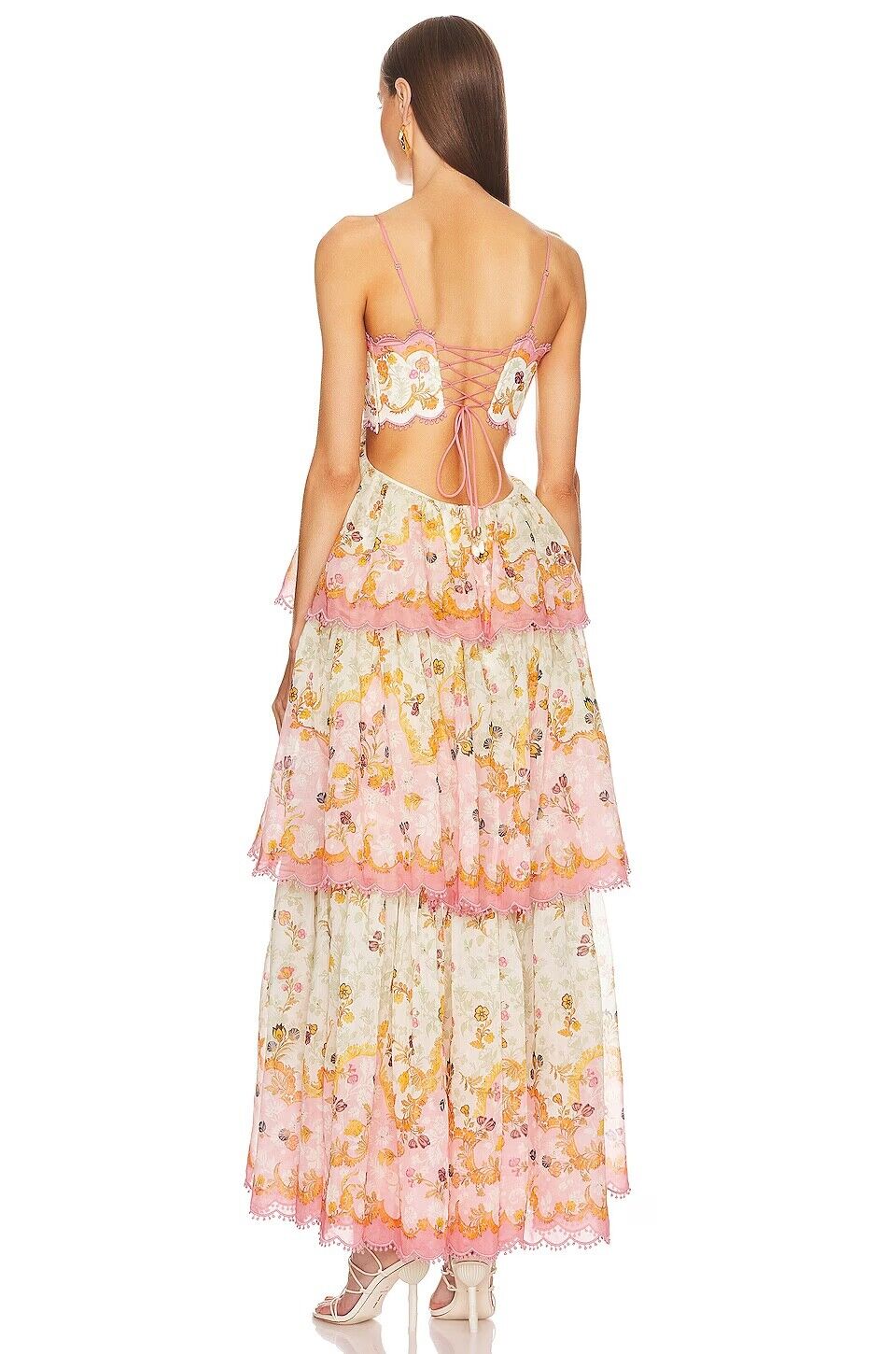 Strapless jurk met geborduurde bretels