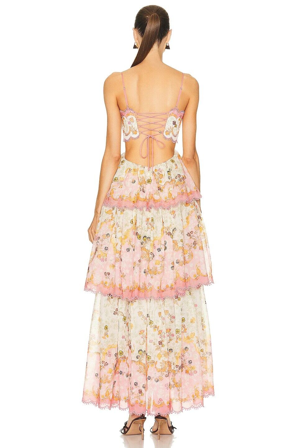 Strapless jurk met geborduurde bretels