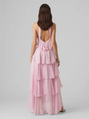 Chiffon maxi-jurk met ruches