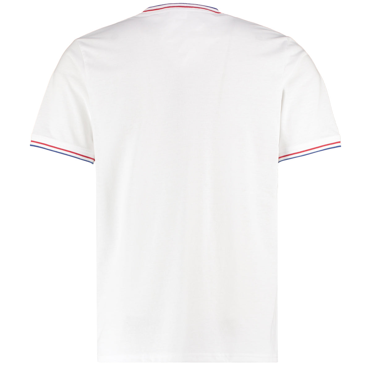 T-shirt met contrasterende bies voor heren - Wit/Rood/Royalblauw